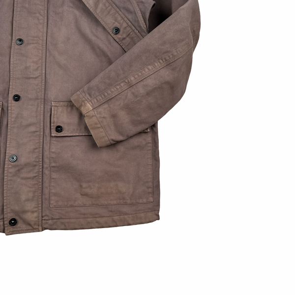 Stone Island 2012 Mauve Thick Cotton Blend Multi Pocket Overshirt Jacket - Large