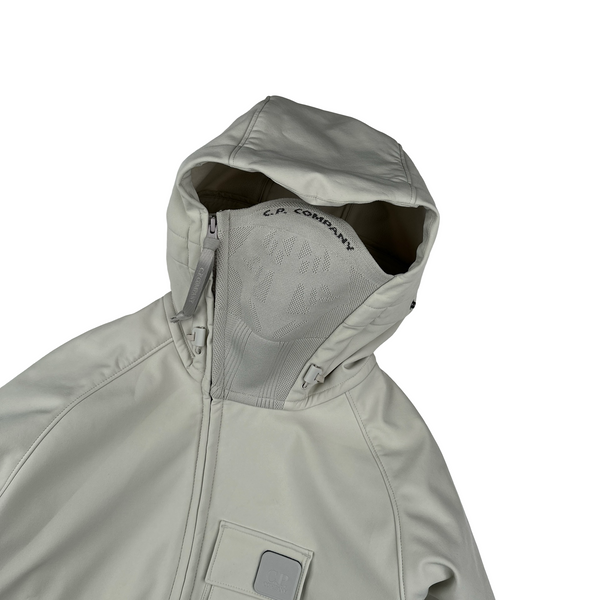 CP Company Cream Fleece Lined Heavyweight Dynatec Metropolis Jacket - Small