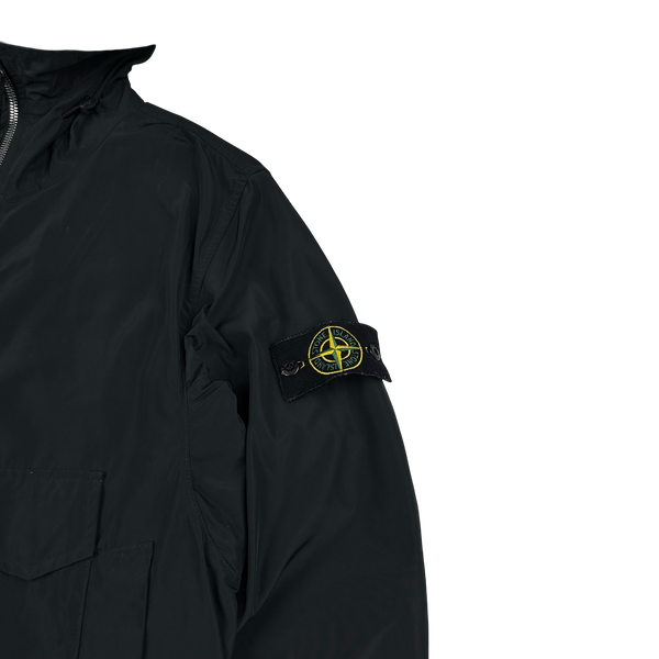Stone Island 2021 Black Micro Reps Long Jacket - Small