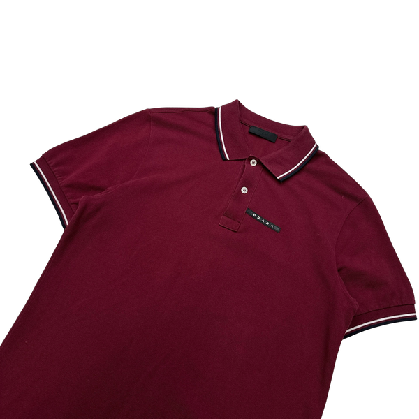 Prada Burgundy Cotton Polo Shirt - Medium