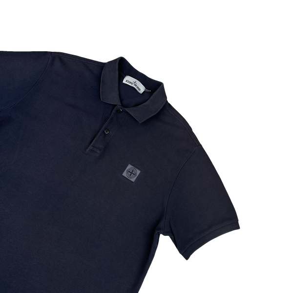 Stone Island 2020 Navy Polo Patch Shirt - Large