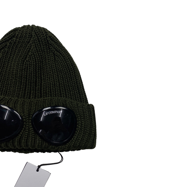 CP Company Khaki Thick Wool Goggle Beanie