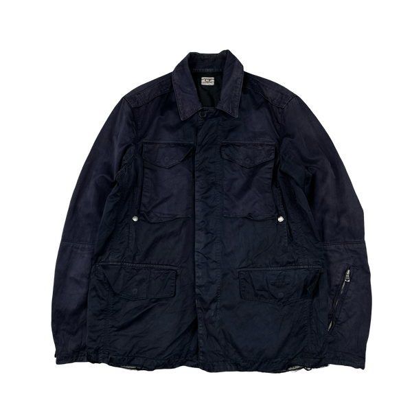 CP Company Navy Vintage Poly Cotton Overshirt - Large