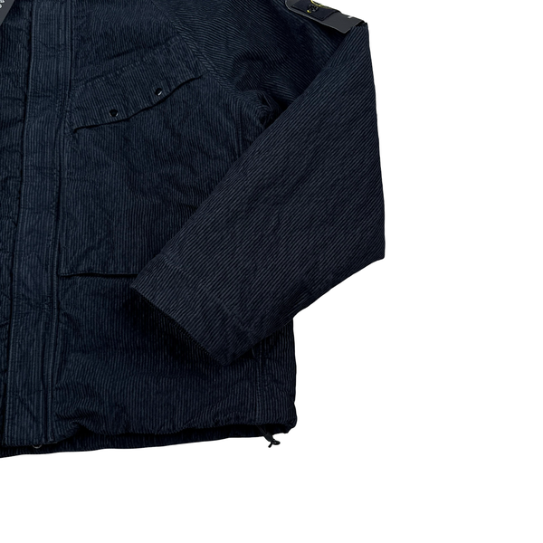 Stone Island 2025 Navy Wrinkled Corduroy 500 TC Quilted Jacket - Large