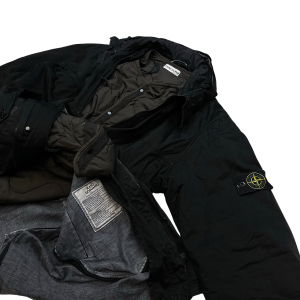 Stone Island 2000s Navy Raso Gommato Dutch Rope Jacket - XXL