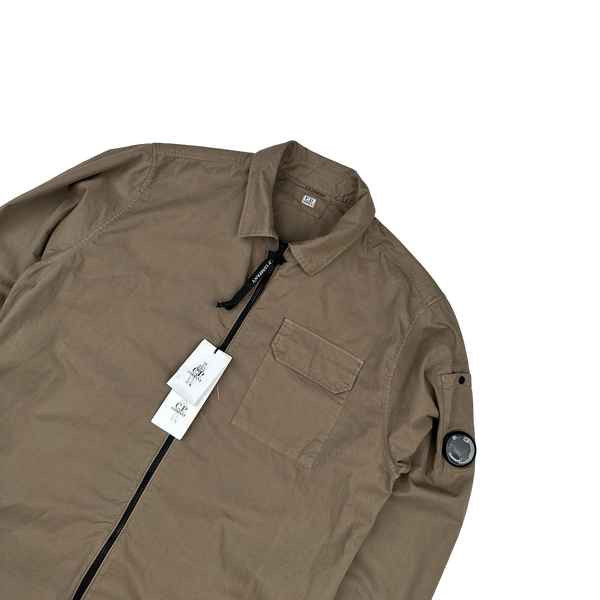 CP Company Brown Cotton Lens Viewer Overshirt - Medium