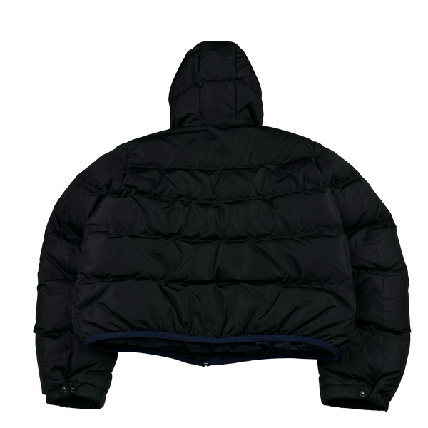 Prada Navy Red Tab Logo Zipped Puffer Jacket - XXL