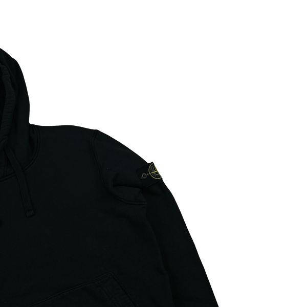 Stone Island 2022 Black Pullover Cotton Hoodie - Small