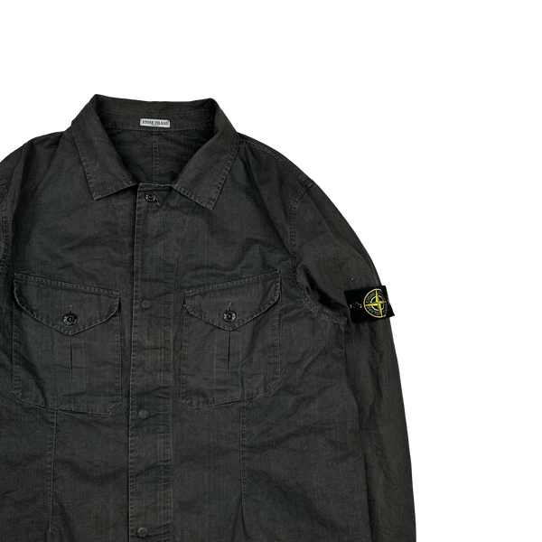 Stone Island 2006 Laminated Cotton Overshirt - XXL
