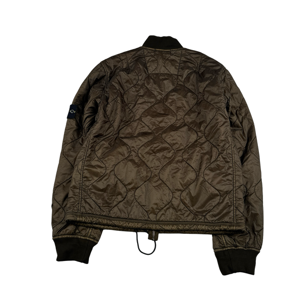 Stone Island 2007 Khaki Quilted Padded Bomber Jacket - Large