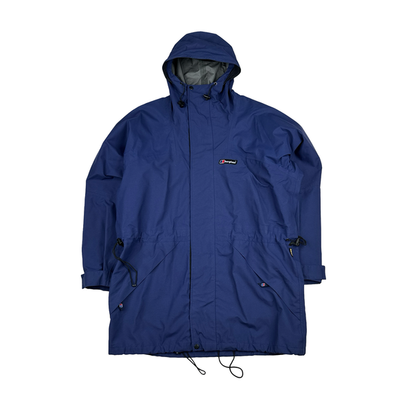 Berghaus Navy Lightweight Long Hooded Raincoat - XXL