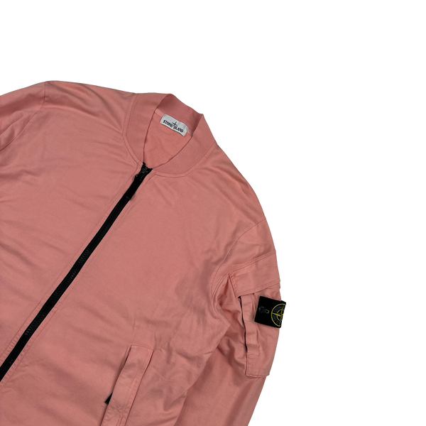 Stone Island 2016 Pink Cotton Zipped Bomber Style Jumper - 3XL