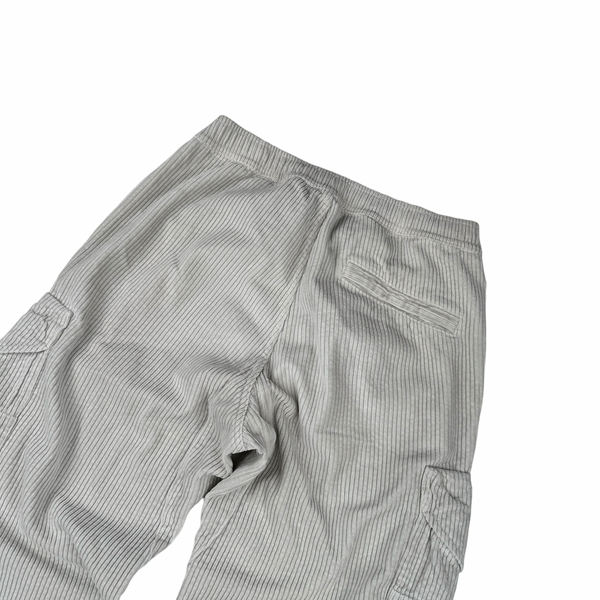Stone Island 2023 RE T White Corduroy 400 Cargo Trousers - Small