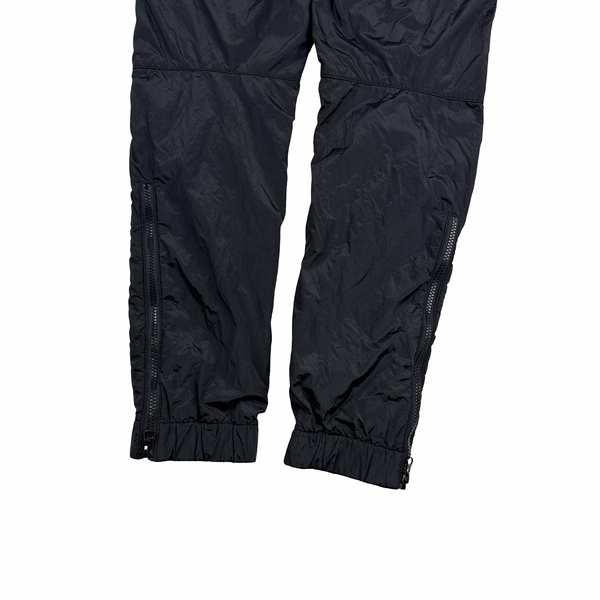 Stone Island Black Mussola Gommato Centre Badge Dungarees - Small