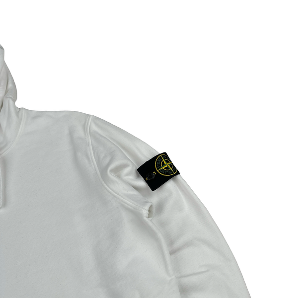 Stone Island 2022 White Pullover Cotton Hoodie - Medium