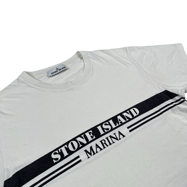 Stone Island 2017 Marina Black Spellout Cotton T Shirt - Large