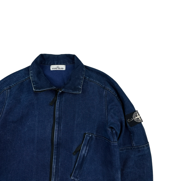 Stone Island 2016 Polypropylene Denim Zipped High Neck Jacket - Medium