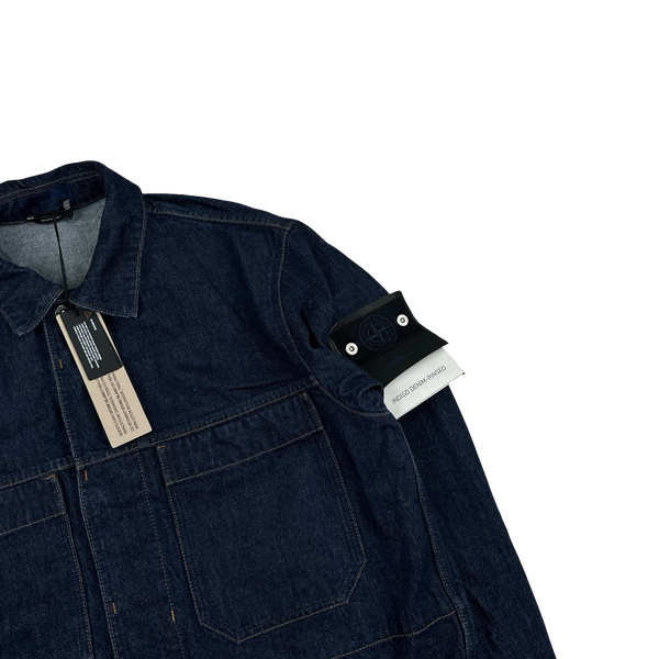 Stone Island 2025 Indigo Denim-Rinsed Collared Jacket - XL