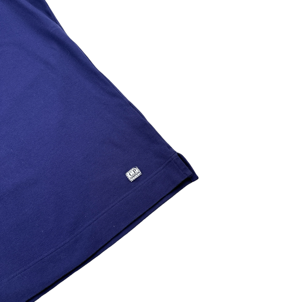CP Company Blue Cotton Short Sleeve Polo - Large
