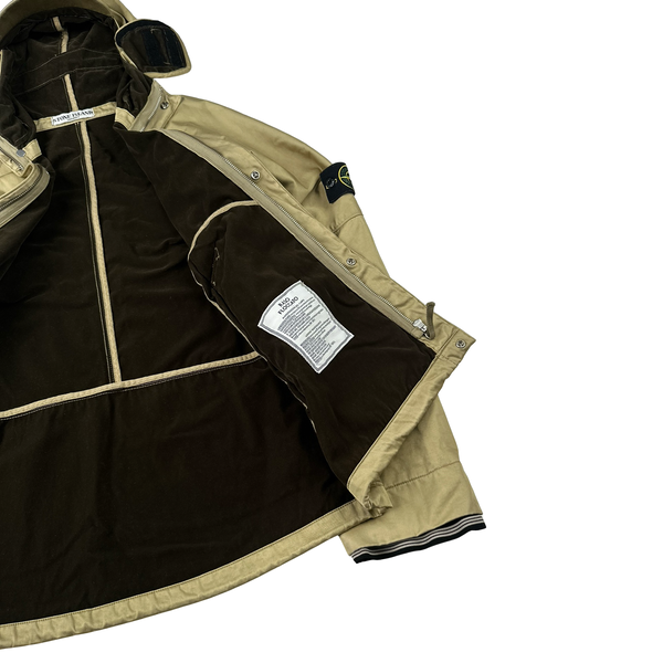 Stone Island 2004 Beige Raso Floccato Riot Mask Sniper Jacket - Medium