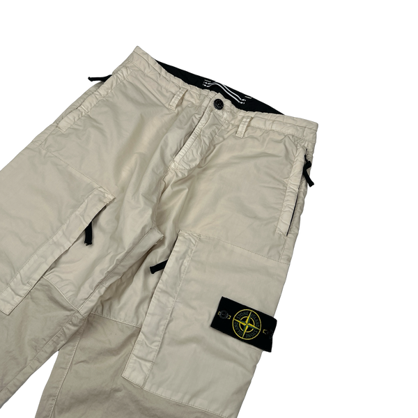 Stone Island 2020 Mussola Panel Beige Cargo Trousers - 30"