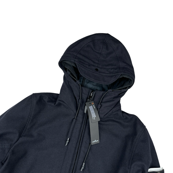 Stone Island Light Navy 2014 Melange Wool Poly Jacket - Medium