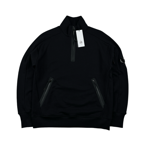 CP Company Black Quarter Zip Lens Viewer Pullover - Medium