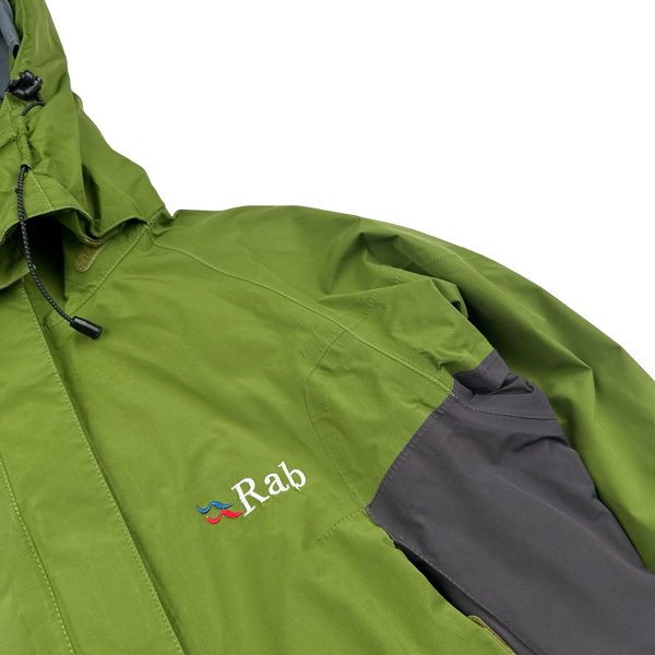 RAB Active Green Colour Block Zipped Raincoat - Women’s Medium