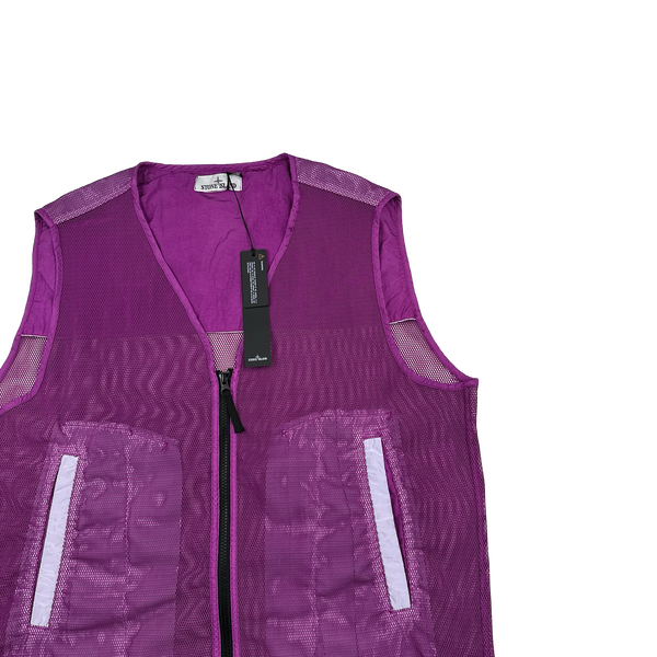 Stone Island 2023 Purple Reflective Marina Mesh Vest - XL