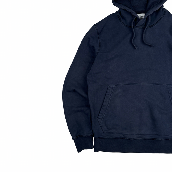 Stone Island 2020 Navy Cotton Pullover Hoodie - Medium