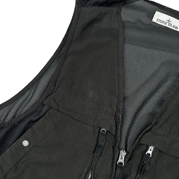 Stone Island 2024 Black David Light-TC Poly Net Gilet - Small