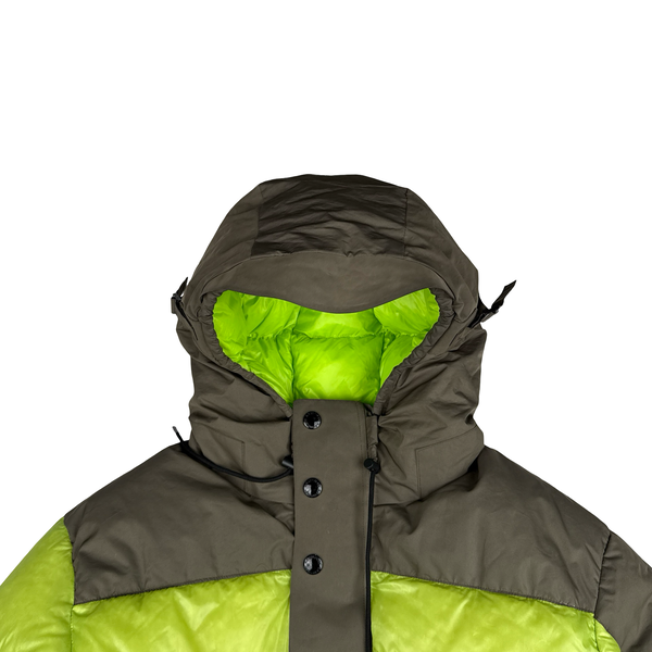 CP Company Neon/Khaki DD Shell Lens View Puffer Jacket - Large