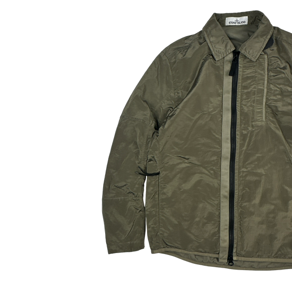 Stone Island 2018 Sage Green Shimmer Nylon Metal Overshirt - Small