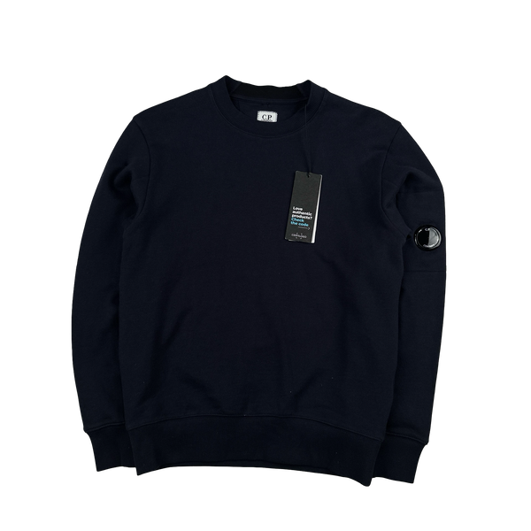 CP Company Navy Lens Viewer Cotton Pullover Jumper - XS