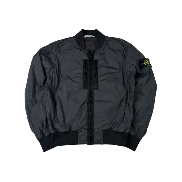 Stone Island 2017 Black Garment Dyed Crinkle Reps Jacket - Small