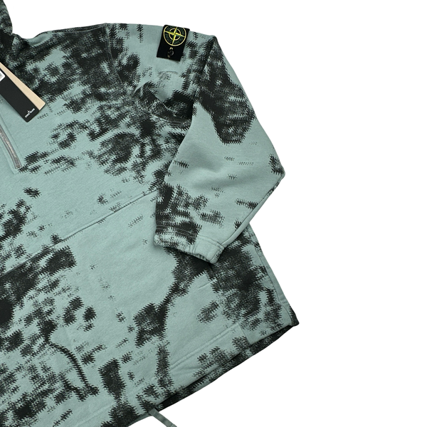 Stone Island 2024 Blue Organic Camouflage Pullover Hoodie - XL