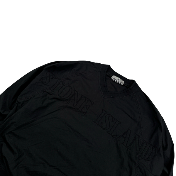 Stone Island 2023 Black Light Cotton Tela Spellout Pullover - Medium