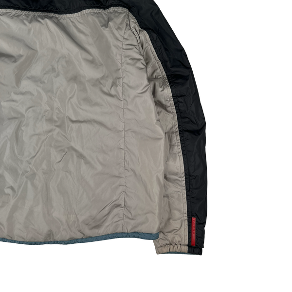 Prada Blue Red Tab Reversible Nylon Windbreaker Jacket - XL