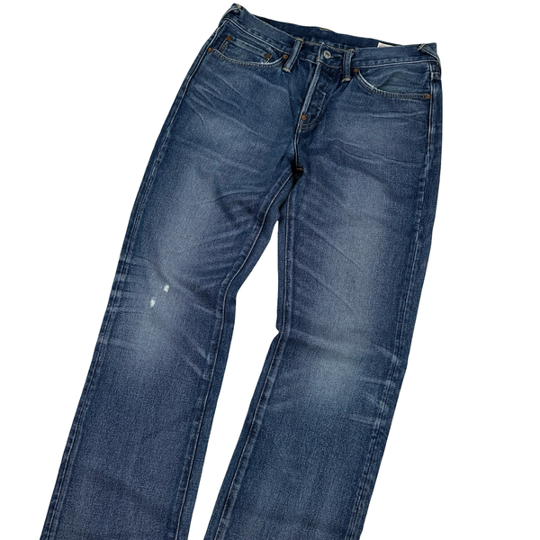 Evisu White Back Pocket Logo Mid Wash Jeans - 30"