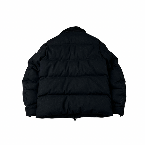 Stone Island 2021 Black Shearling Neck SW 3L Down Filled Ghost Puffer - Small