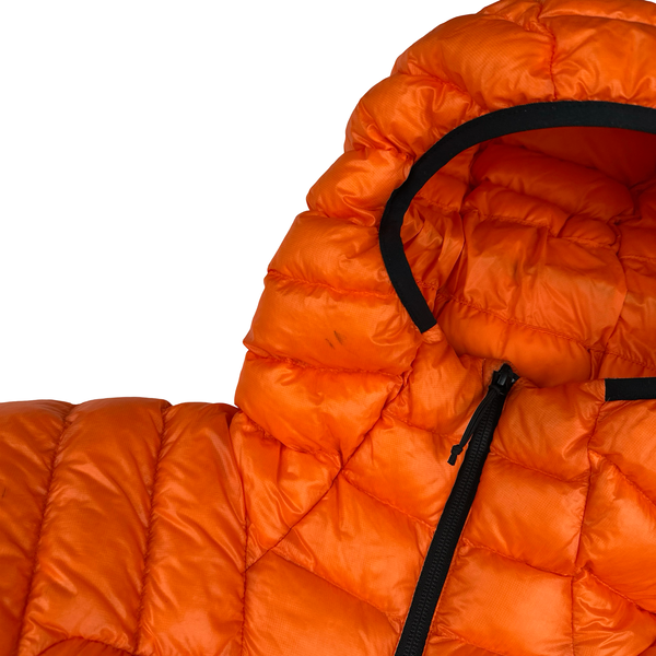 North Face Orange Breithorn Summit Series 800 Down Hooded Puffer Jacket - Small