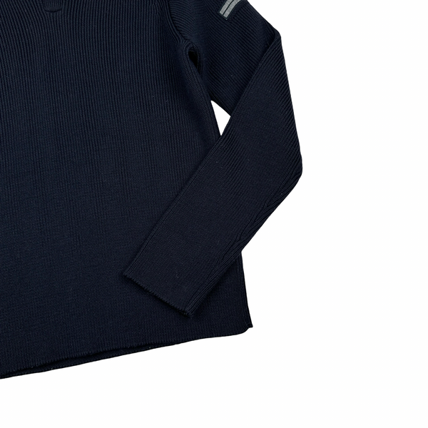 Stone Island 2006 Navy Denims Wool Knit Pullover Jumper - Large