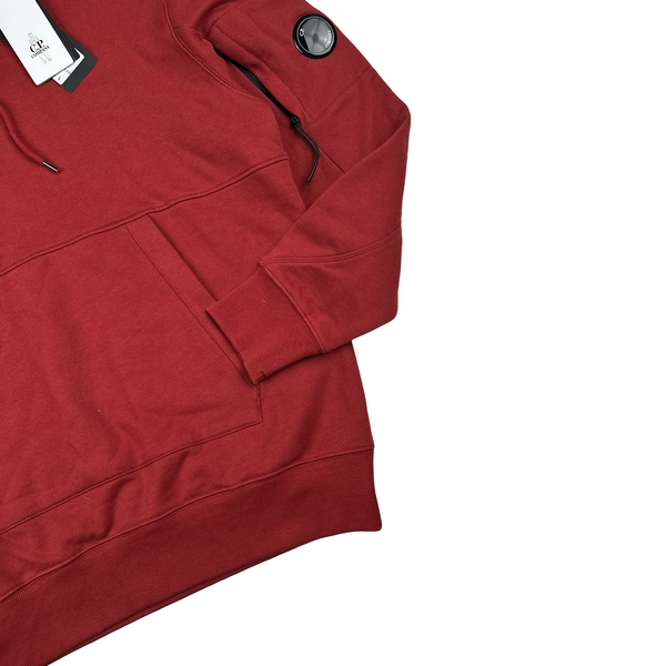 CP Company Red Cotton Lens Viewer Pullover Hoodie - Large