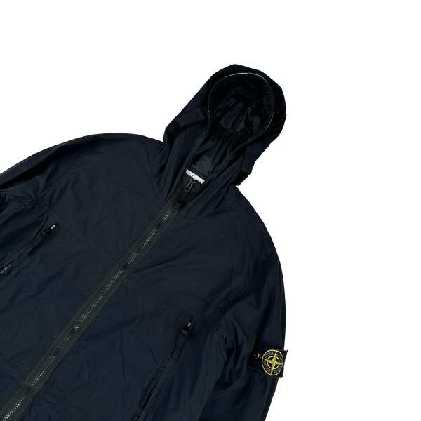 Stone Island 2021 Navy Skin Touch Nylon Hooded Jacket - Medium