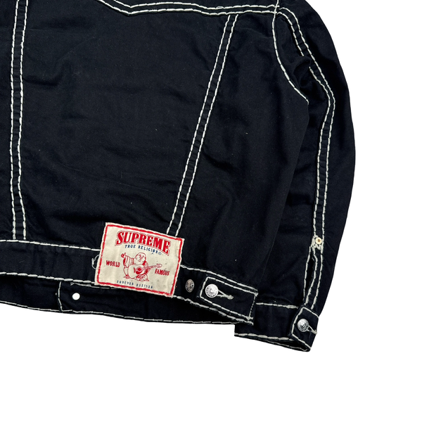 Supreme X True Religion Black Contrast Stitch Denim Jacket - Medium