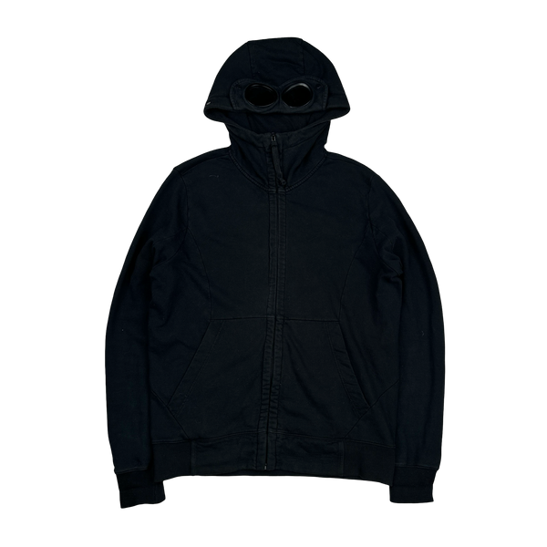 CP Company Black Cotton Goggle Hoodie - Large
