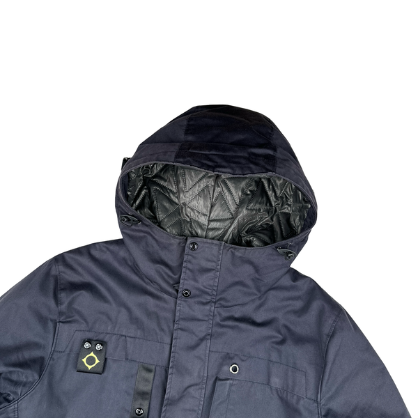 Ma Strum Navy Multipocket Long Quilted Jacket - XL