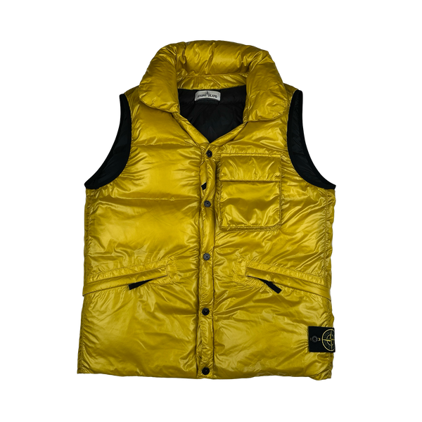 Stone Island 2018 Yellow Pertex Quantum Down Filled Gilet Jacket - Large