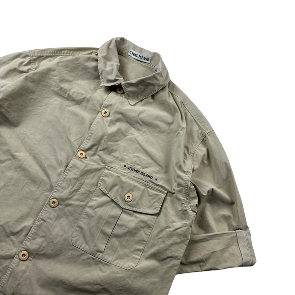 Stone Island Vintage 1999 Spellout Buttoned Safari Shirt - Large