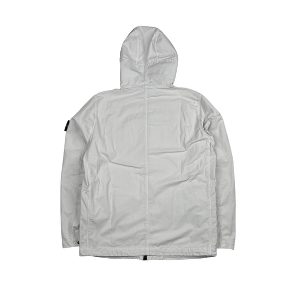 Stone Island 2022 White Batavia Hooded Jacket - Medium